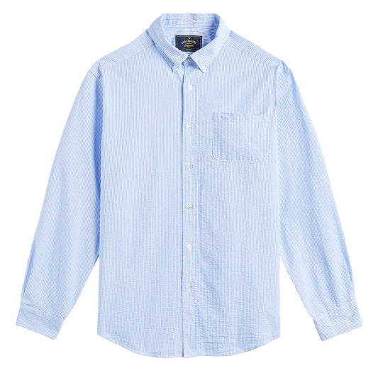 Portuguese Flannel Atlantico Stripe L/S Shirt Blue