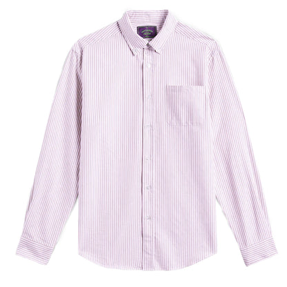 Portuguese Flannel Belavista Stripe L/S Shirt Bordeaux