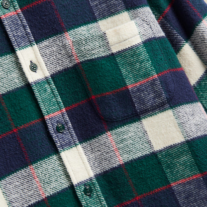 Portuguese Flannel Bottle Shirt Green / Blue - The Sporting Lodge