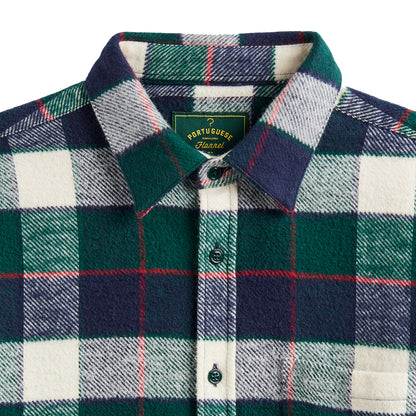 Portuguese Flannel Bottle Shirt Green / Blue - The Sporting Lodge