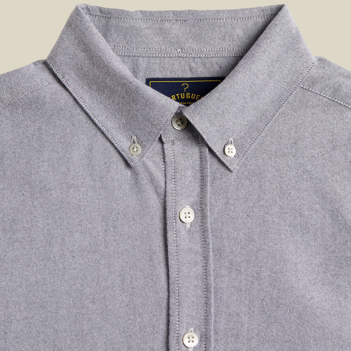 Portuguese Flannel Brushed Oxford Shirt Black