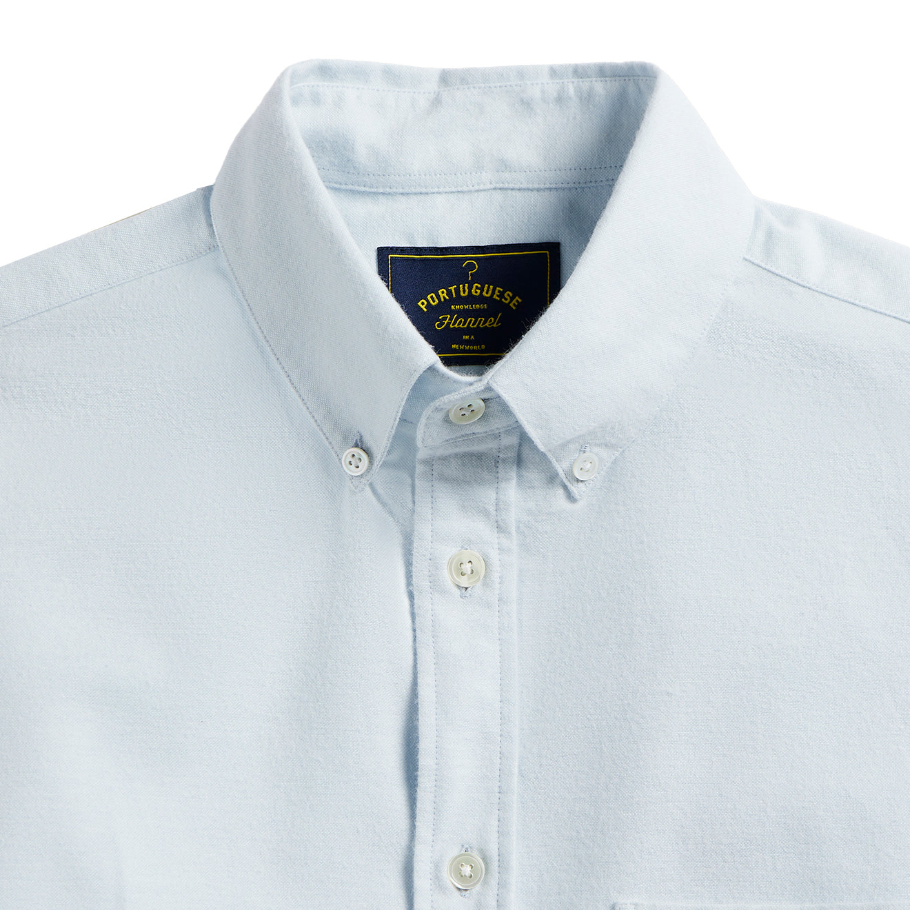 Portuguese Flannel Brushed Oxford Shirt Light Blue - The Sporting Lodge