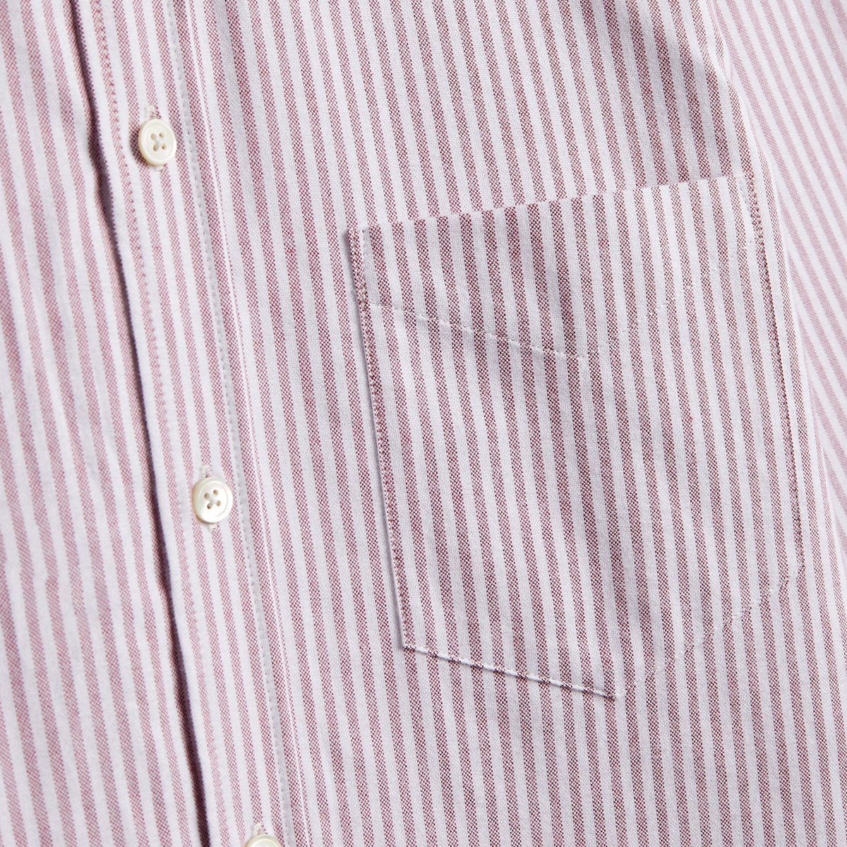 Portuguese Flannel Brushed Oxford Stripe Shirt Bordeaux