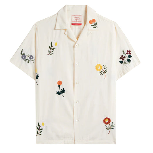 Portuguese Flannel Embroidery Flowers S/S shirt White / Multi