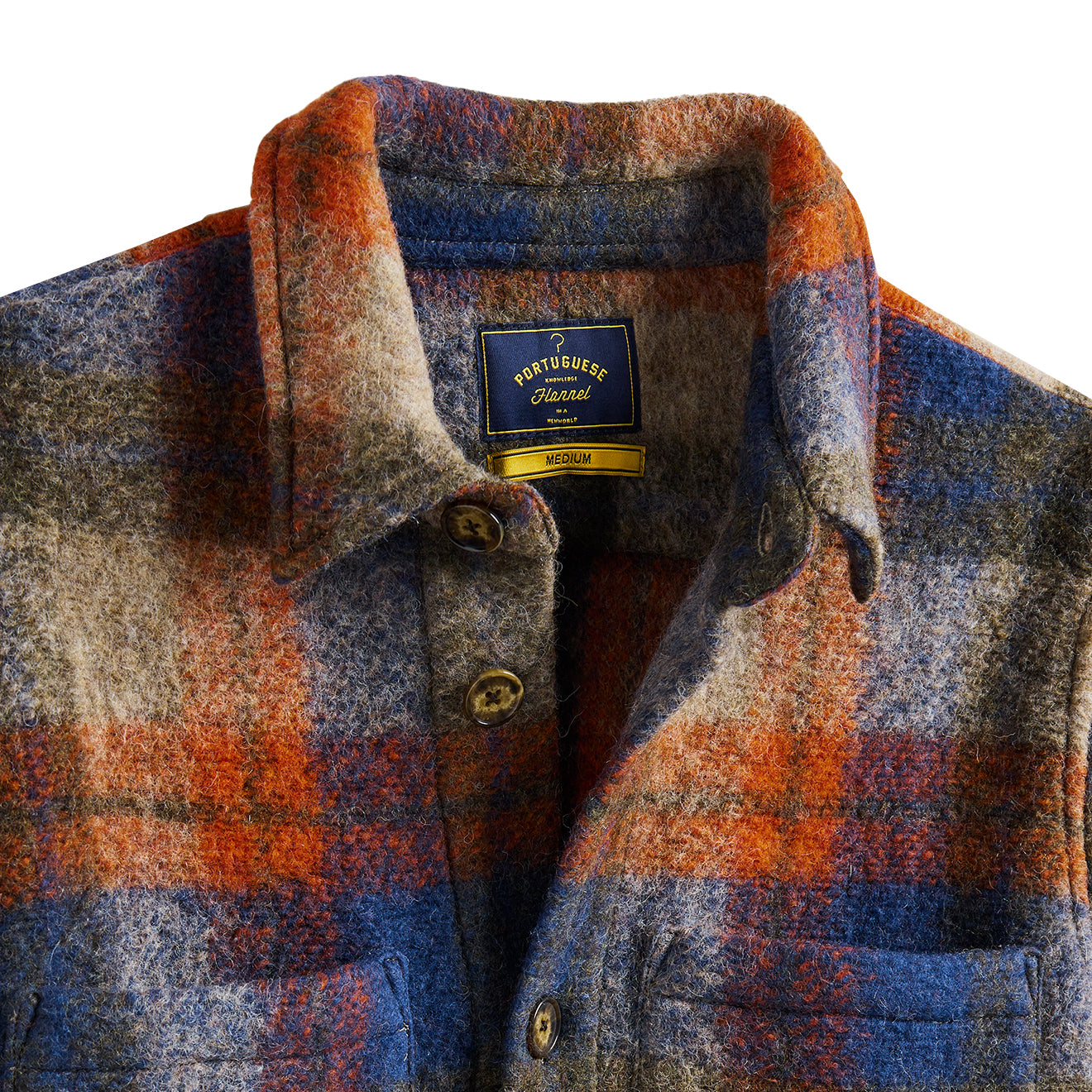Portuguese Flannel Parker Overshirt Blue - The Sporting Lodge