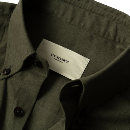 Purdey Button Down Collar With Chest Pocket Shirt Fern - The Sporting Lodge