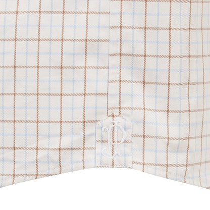 Purdey Cut Away Collar Tattersall Shirt Sky Blue - The Sporting Lodge