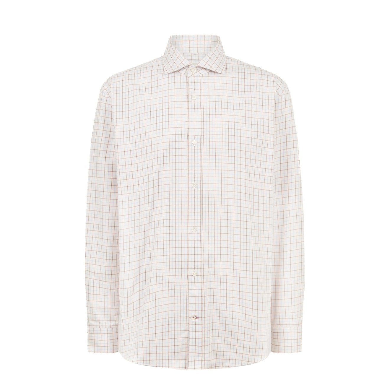 Purdey Cut Away Collar Tattersall Shirt Sky Blue - The Sporting Lodge