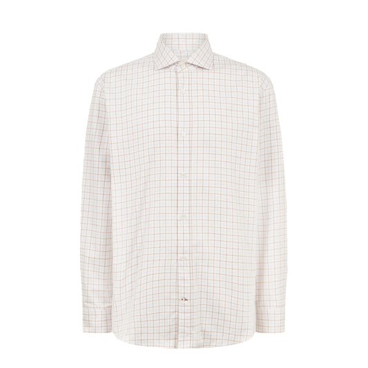 Purdey Cut Away Collar Tattersall Shirt Sky Blue - The Sporting Lodge