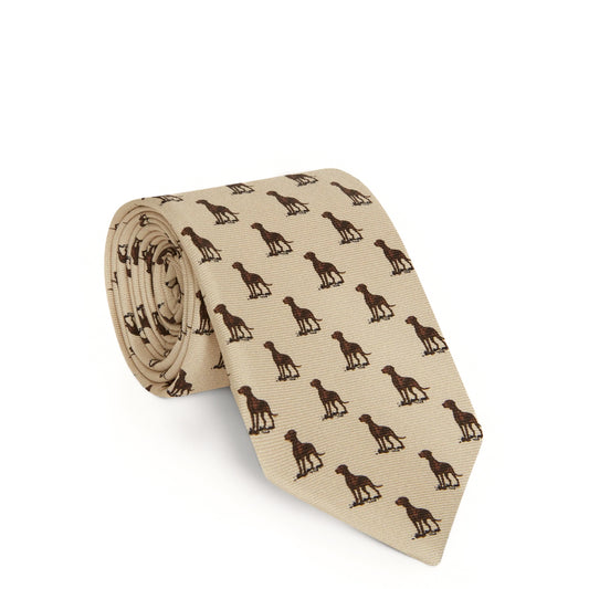 Purdey Gundog Tie Mushroom - The Sporting Lodge