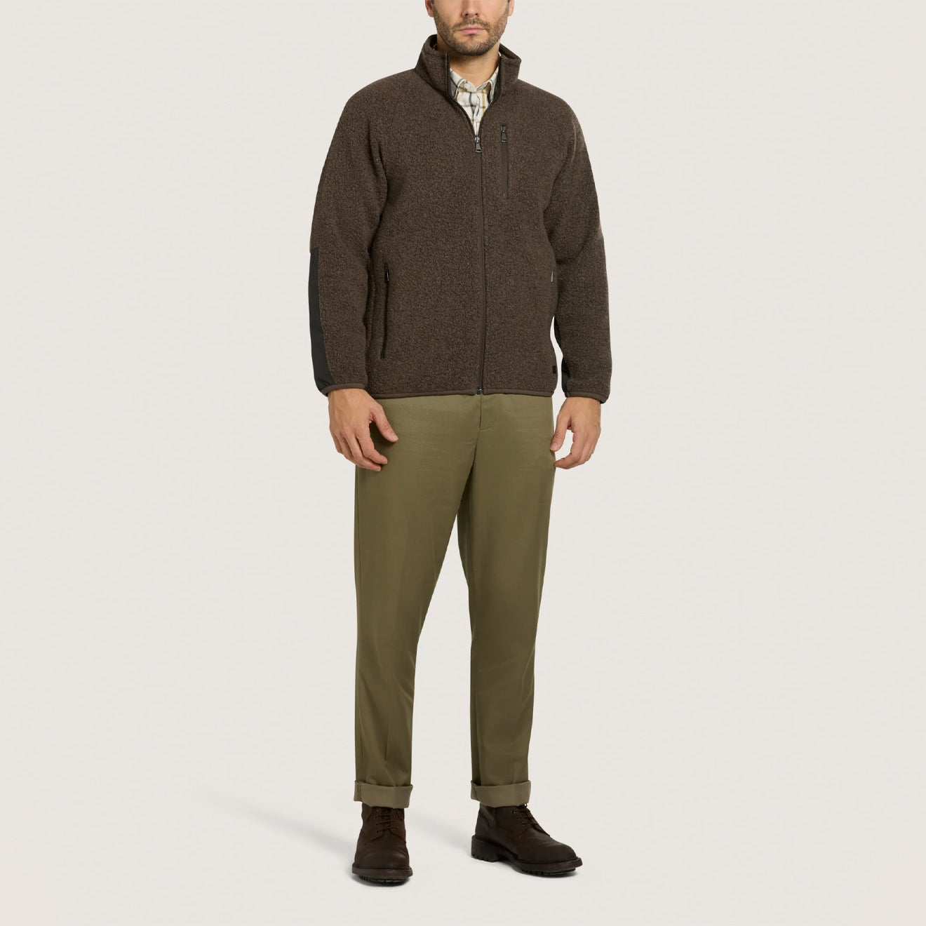 Purdey Merino Purdey Fleece Jacket Walnut - The Sporting Lodge