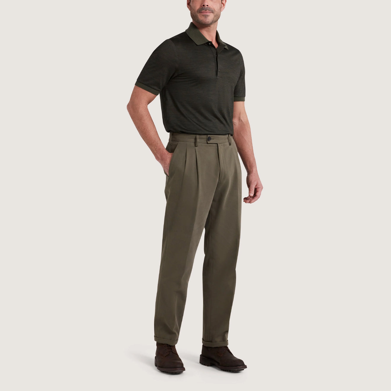 Purdey Merino Tech Pique Polo Loden - The Sporting Lodge