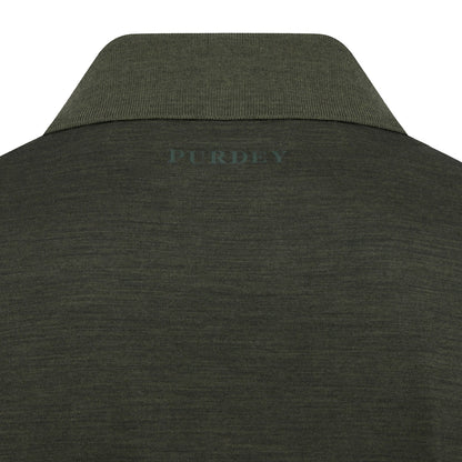 Purdey Merino Tech Pique Polo Loden - The Sporting Lodge