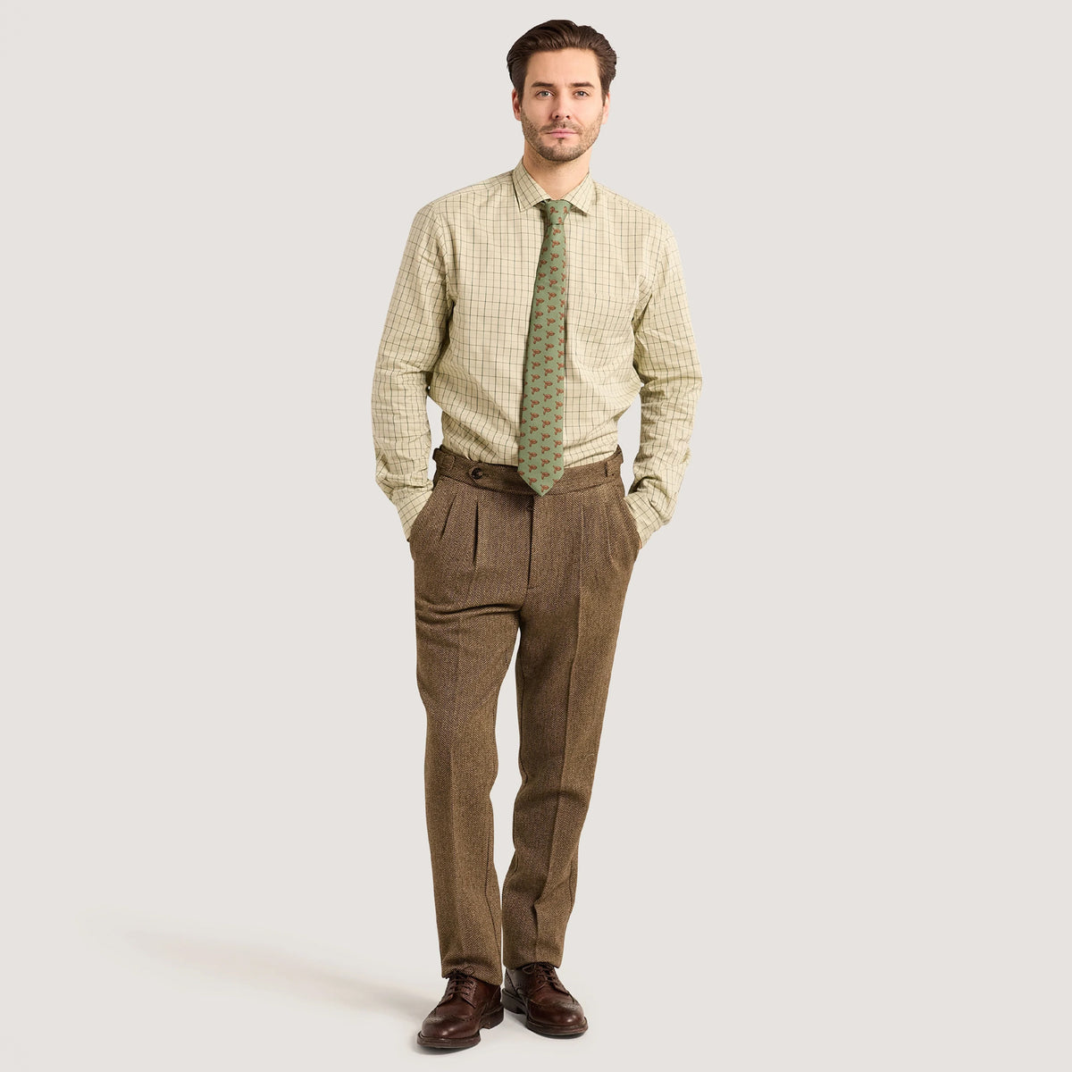 Purdey Shooting Tattersall Shirt Sage