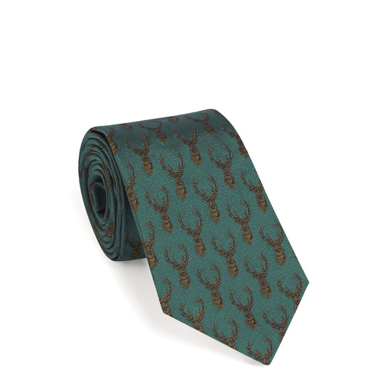 Purdey Stags Gaze Tie Moss
