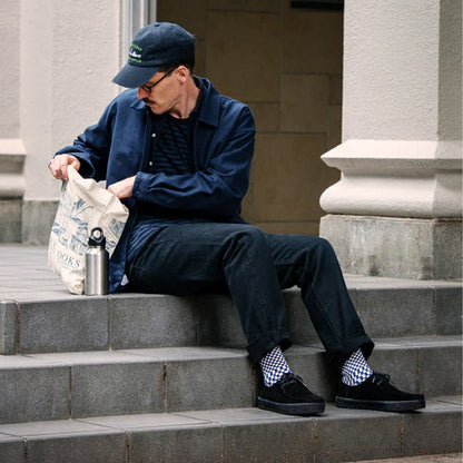 ROTOTO Checkerboard Pattern Socks Blue