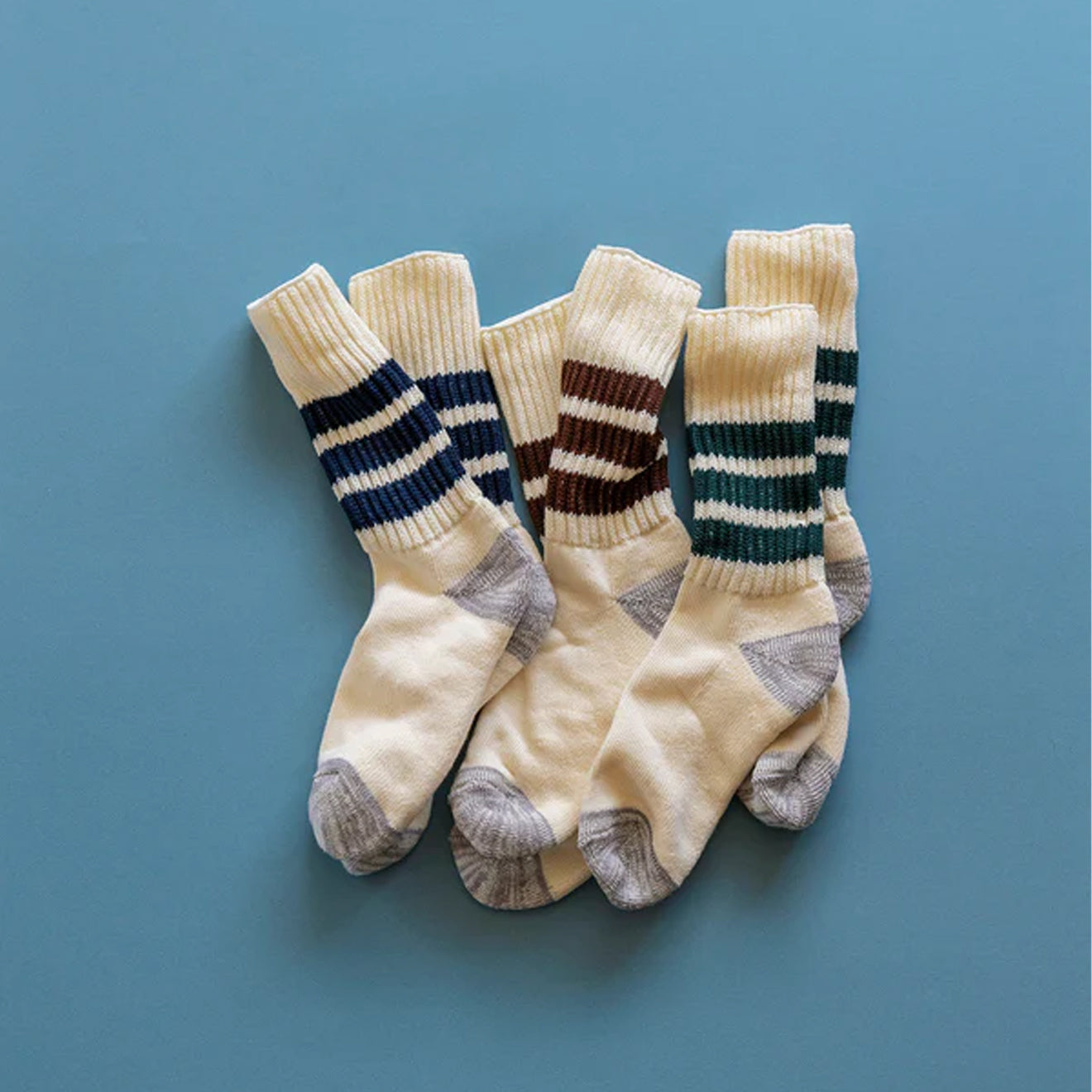 ROTOTO Coarse Ribbed Oldschool Crew Socks Navy