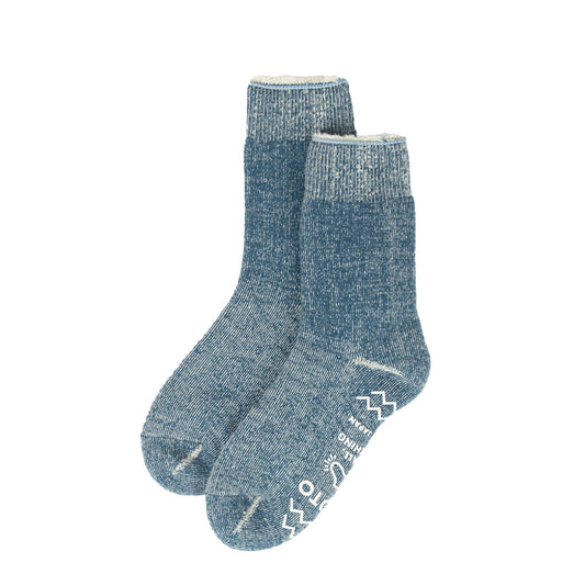 ROTOTO Double Face Room Socks Shaggy Pile Dark Blue - The Sporting Lodge