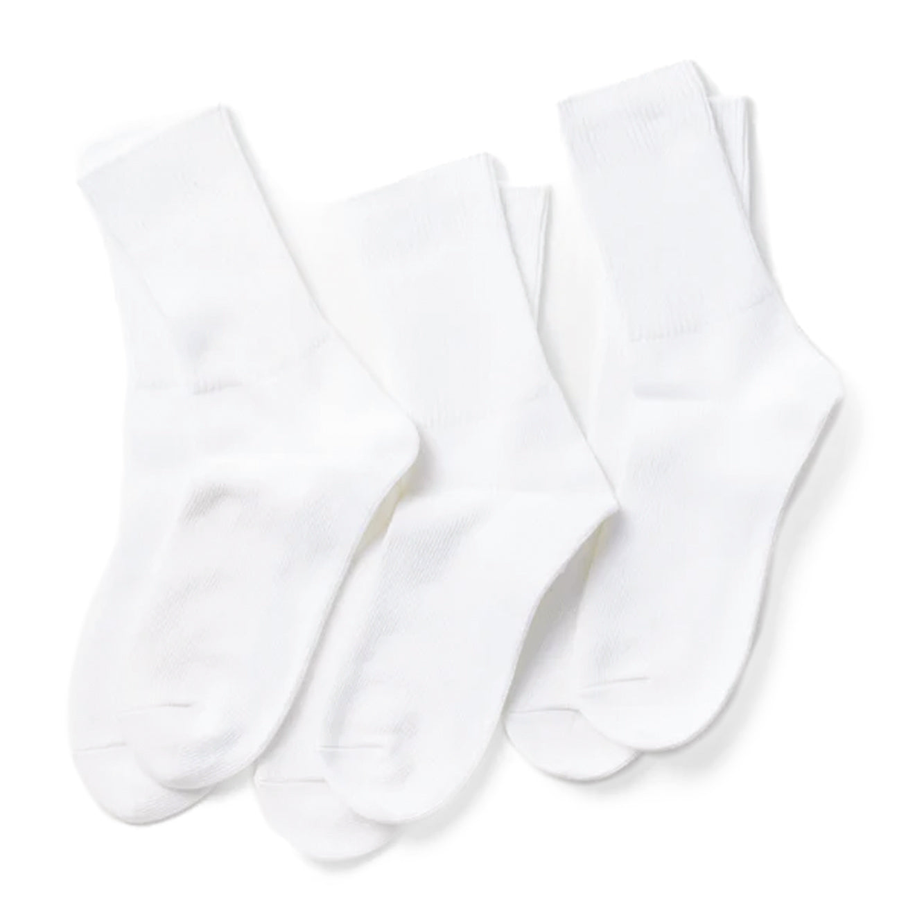 ROTOTO Organic Daily 3 Pack Ribbed Crew Socks White - The Sporting Lodge