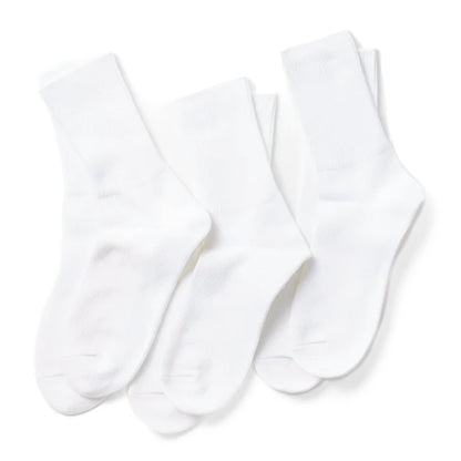 ROTOTO Organic Daily 3 Pack Ribbed Crew Socks White - The Sporting Lodge
