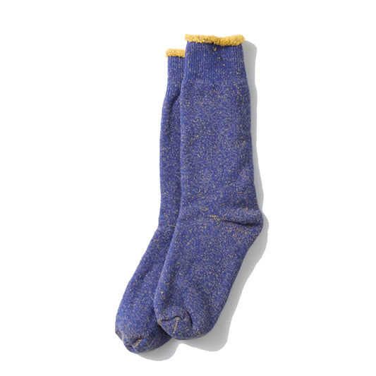 ROTOTO Riversible Pile Socks Blue / Light Yellow