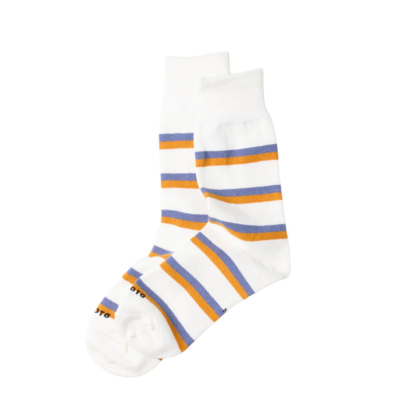 ROTOTO Rugby Stripe Socks White - The Sporting Lodge
