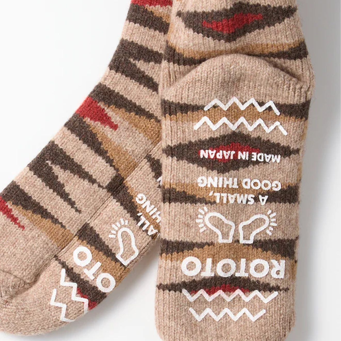 ROTOTO Womens Merino Lambs Wool Room Socks Native Light Brown