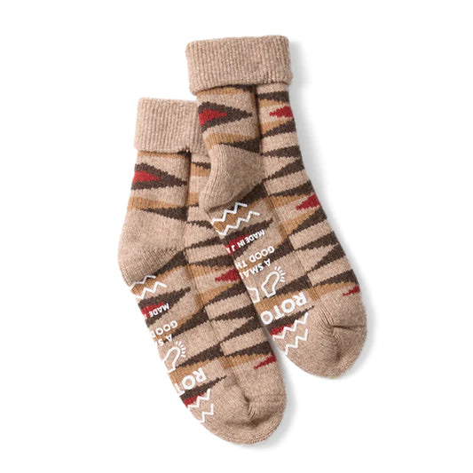 ROTOTO Womens Merino Lambs Wool Room Socks Native Light Brown