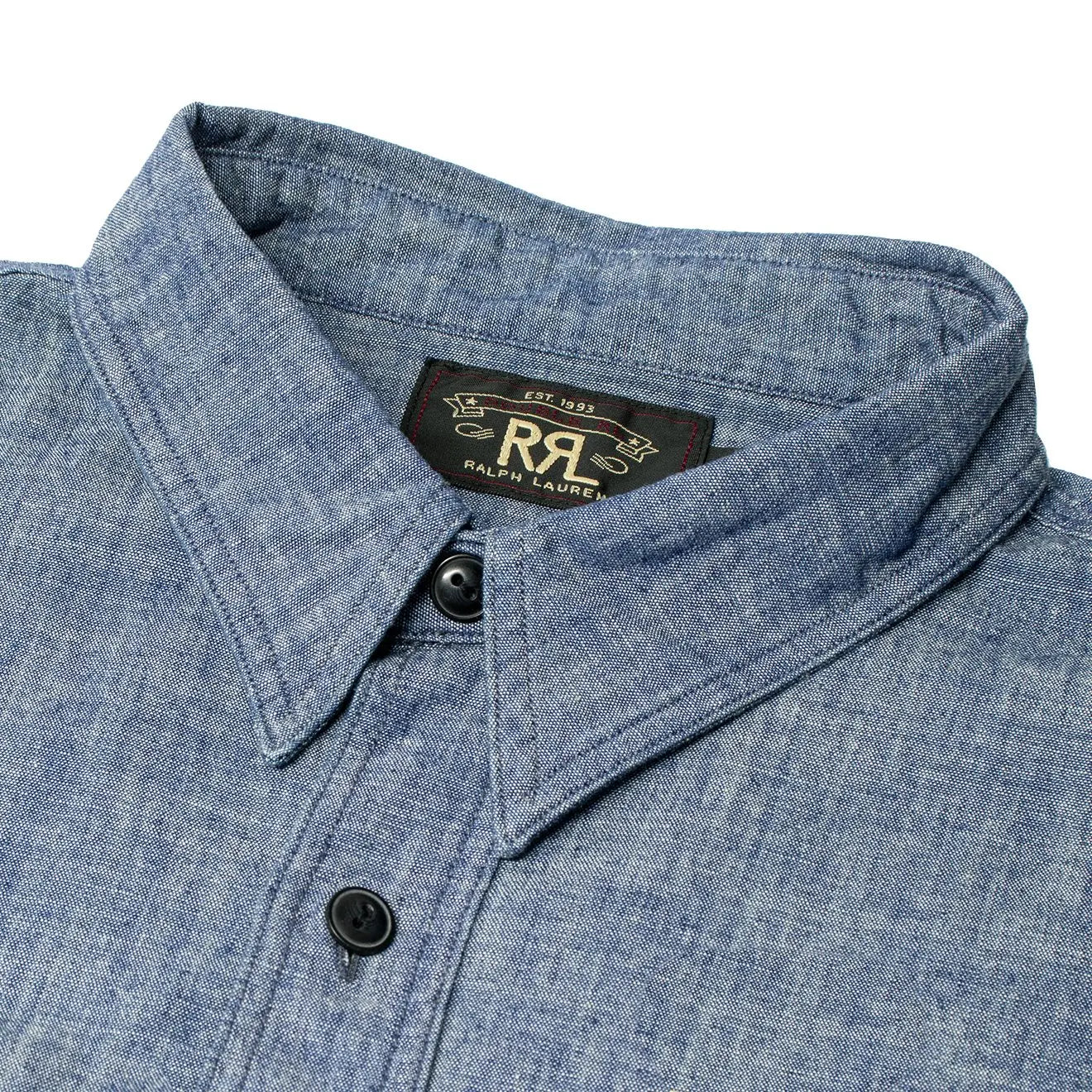 RRL by Ralph Lauren Cameron Workshirt Chambray L/S Rinse - The Sporting Lodge