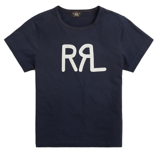 RRL by Ralph Lauren Logo Cotton Jersey T-Shirt Navy / White | The