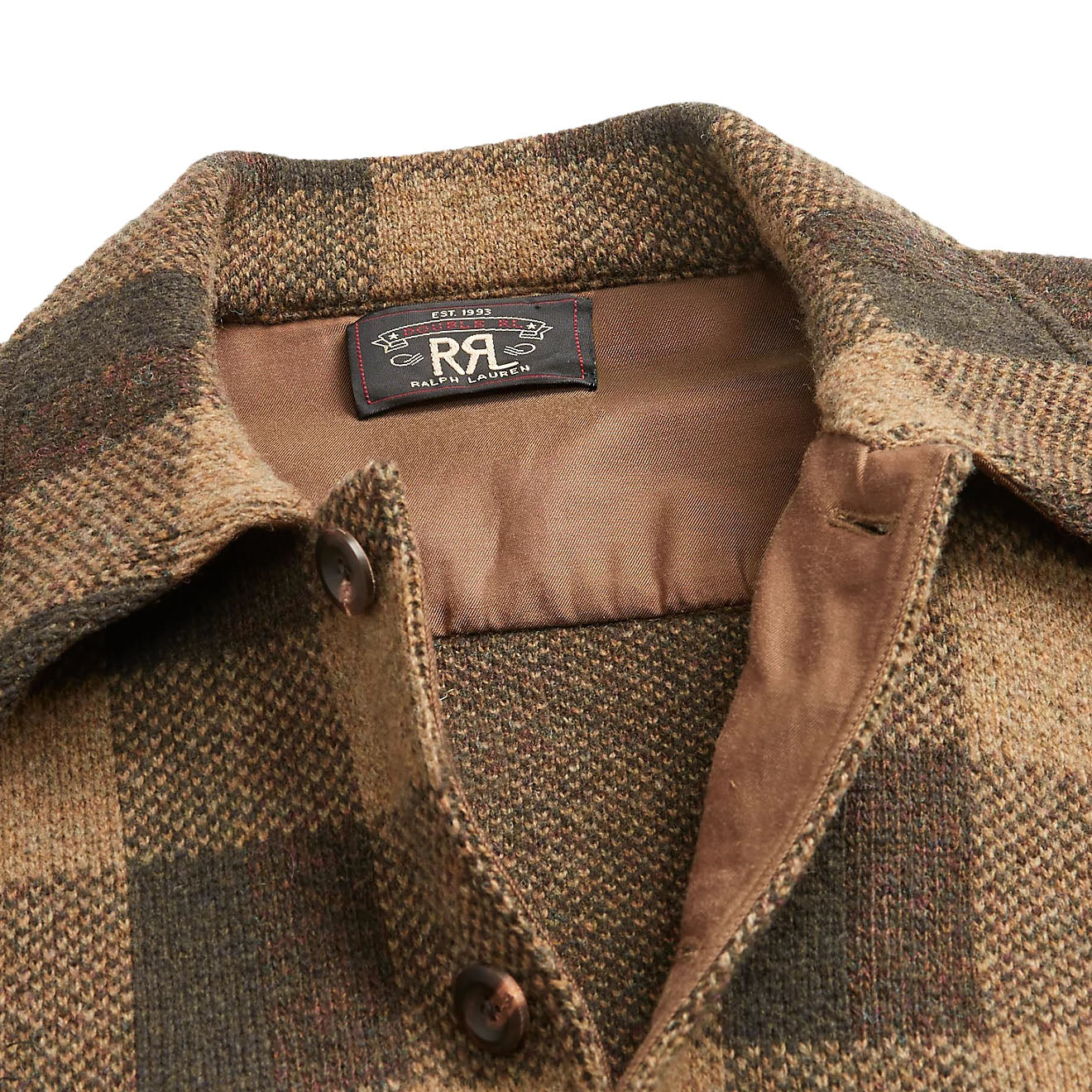 RRL by Ralph Lauren Plaid Wool Jumper Jacket Olive Multi-5