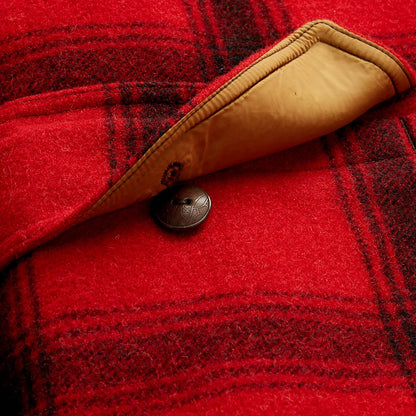RRL by Ralph Lauren Shearling-Collar Plaid Wool Jacket Red / Black Multi-5