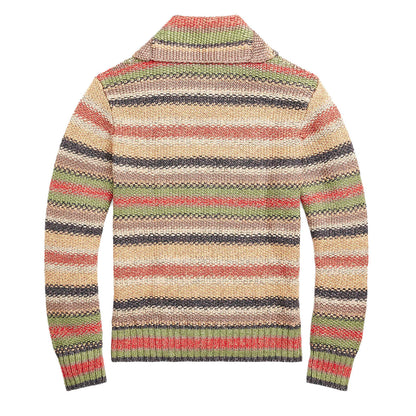 RRL by Ralph Lauren Striped Linen-Blend Jumper Brown Multi Stripe-2