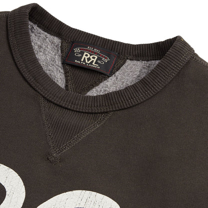 RRL by Ralph Lauren Womens Logo Cotton-Blend Fleece Sweatshirt Faded Black / White-4