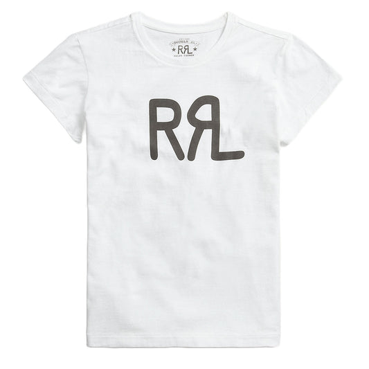 RRL by Ralph Lauren Womens Logo Cotton Jersey Tee White