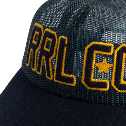RRL By Ralph Felt-Bill Mesh Trucker Cap Navy - The Sporting Lodge
