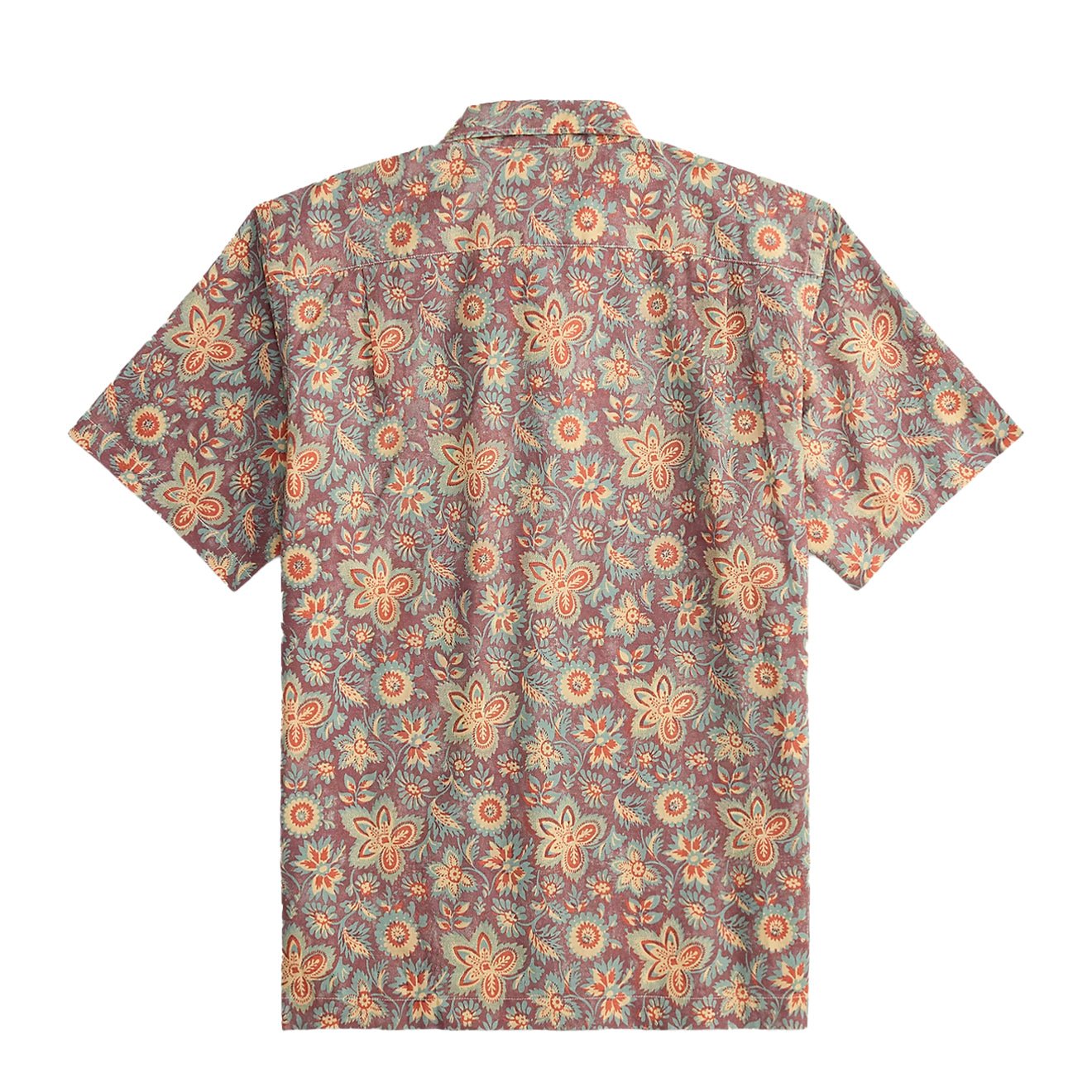 RRL By Ralph Lauren 2 Pocket Camp Short Sleeve Sport Shirt Blue / Red Multi