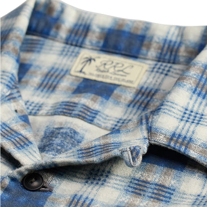 RRL By Ralph Lauren Aloha Camp Short Sleeve Sport Shirt Indigo Blue / Black