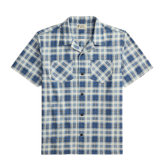 RRL By Ralph Lauren Aloha Camp Short Sleeve Sport Shirt Indigo Blue / Black