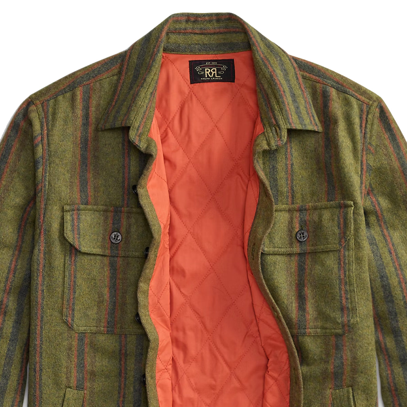 RRL By Ralph Lauren Brushed Twill Shirt Jacket Green Multi - The Sporting Lodge