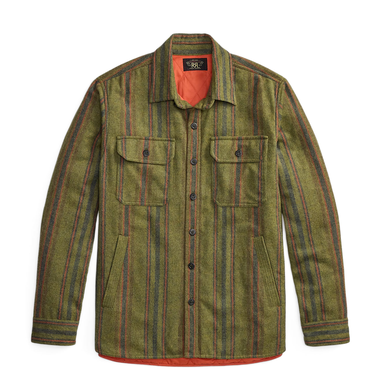 RRL By Ralph Lauren Brushed Twill Shirt Jacket Green Multi - The Sporting Lodge