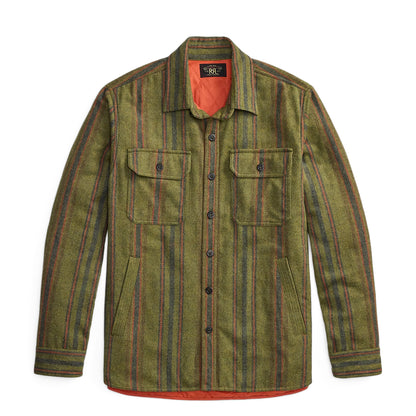 RRL By Ralph Lauren Brushed Twill Shirt Jacket Green Multi - The Sporting Lodge