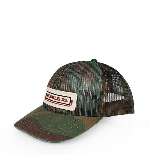 RRL By Ralph Lauren Camo Mesh Trucker Cap Woodland Camo - The Sporting Lodge