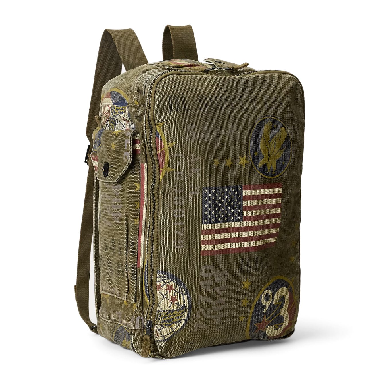 RRL By Ralph Lauren Canvas Graphic Backpack Olive Drab / Multi - The Sporting Lodge