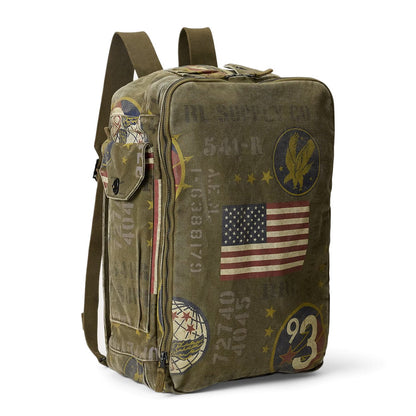 RRL By Ralph Lauren Canvas Graphic Backpack Olive Drab / Multi - The Sporting Lodge