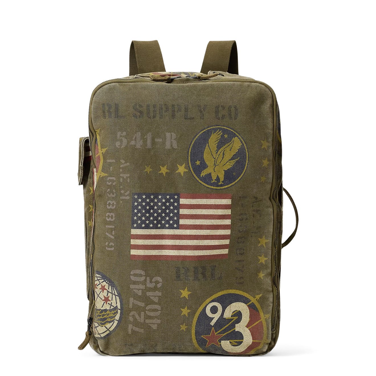RRL By Ralph Lauren Canvas Graphic Backpack Olive Drab / Multi - The Sporting Lodge