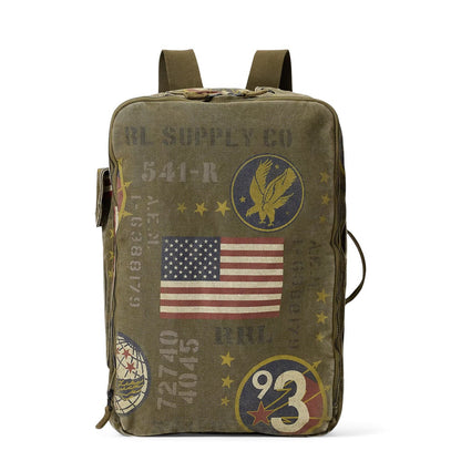 RRL By Ralph Lauren Canvas Graphic Backpack Olive Drab / Multi - The Sporting Lodge