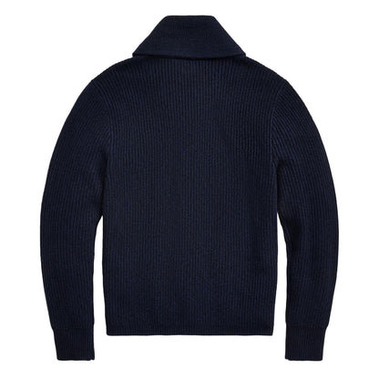 RRL By Ralph Lauren Cashmere Shawl-Collar Cardigan Navy Heather - The Sporting Lodge