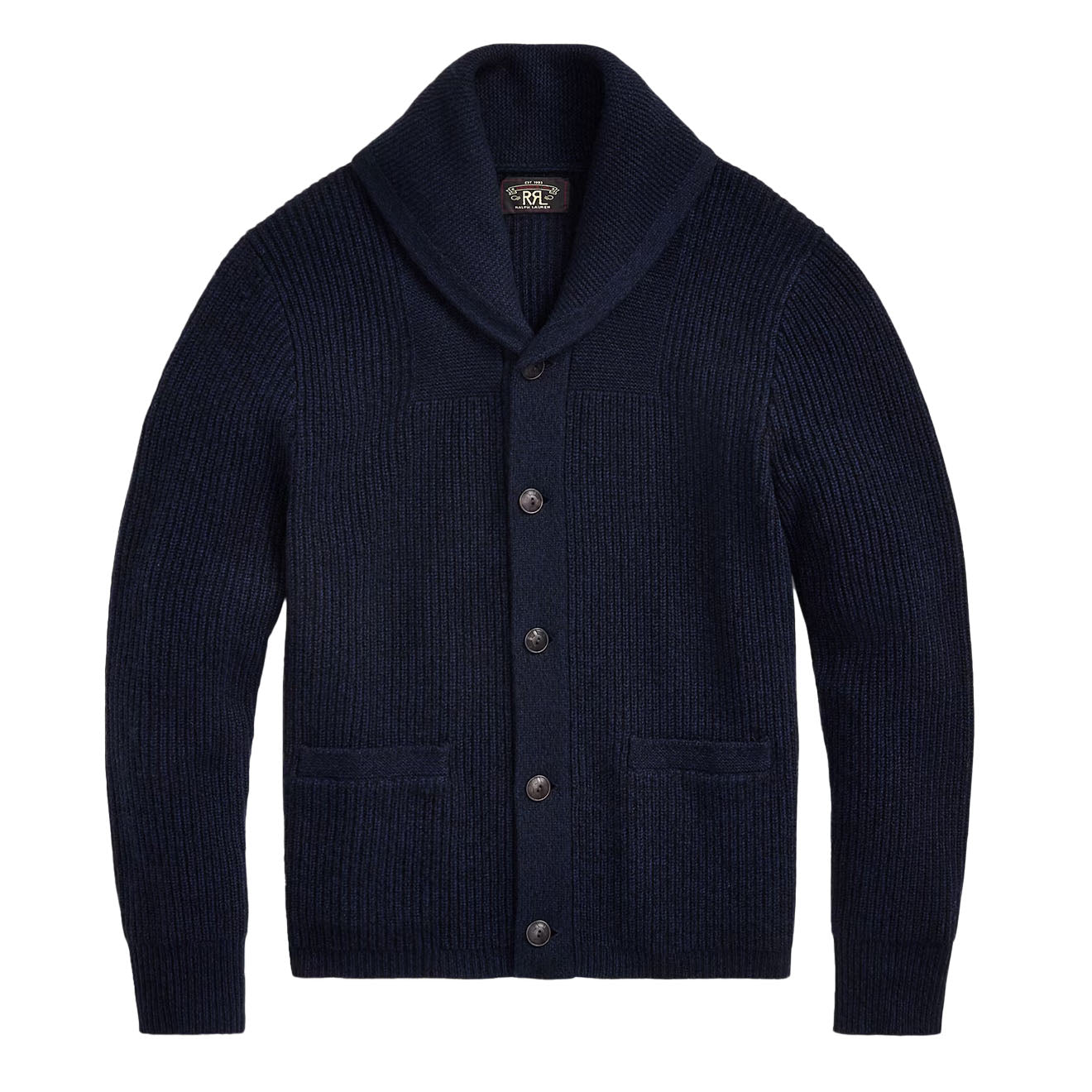 RRL By Ralph Lauren Cashmere Shawl-Collar Cardigan Navy Heather - The Sporting Lodge