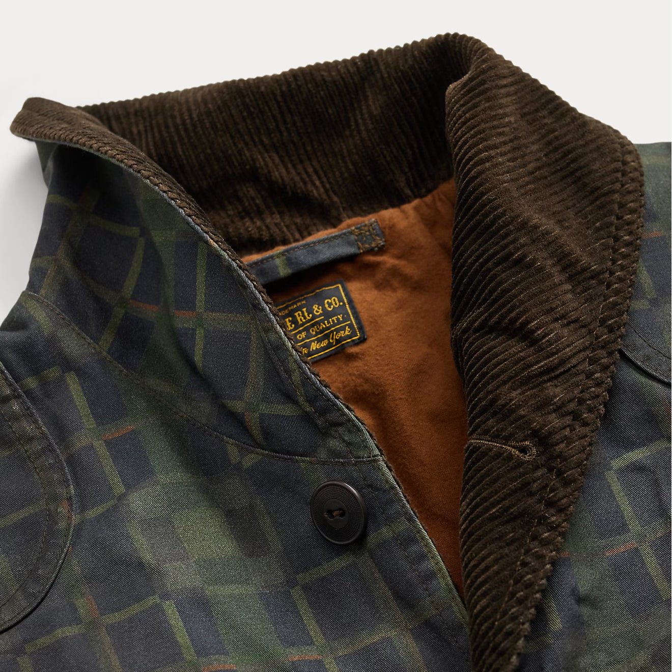 RRL By Ralph Lauren Check Print Oilcloth Jacket Navy Multi Plaid - The Sporting Lodge